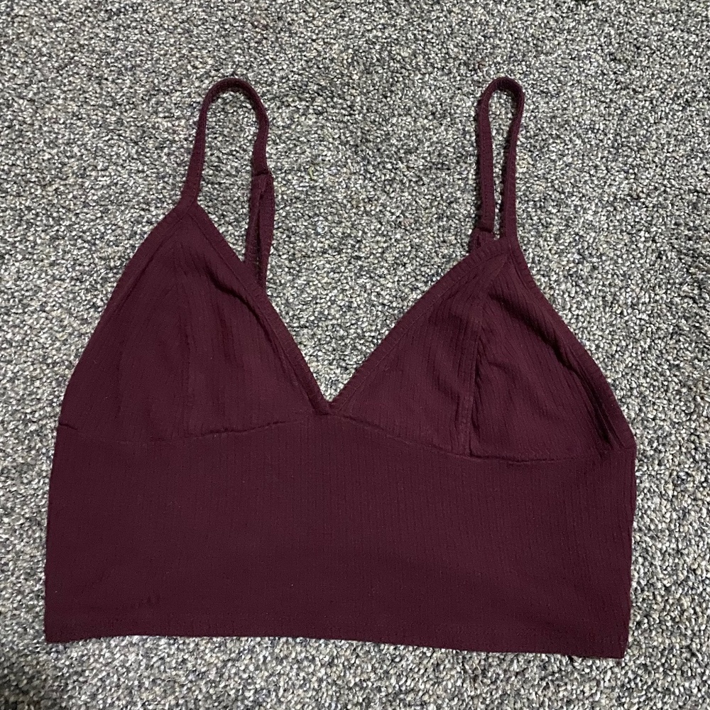 Maroon tank crop top